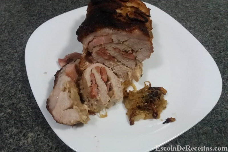 receita de lombo de porco assado no forno e recheado suculento