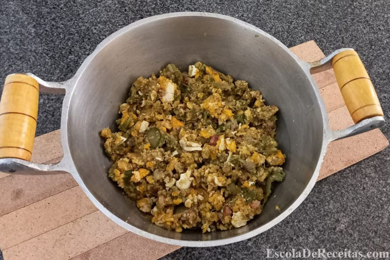 receita de farofa de jiló com ovo e bacon como fazer